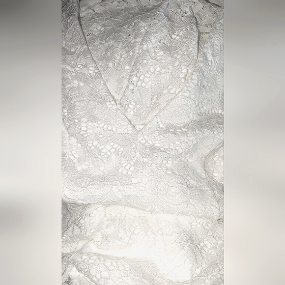 Lulus size Small Your Hand in Mine White Lace Flutter Sleeve Maxi Dress! - Picture 6 of 6